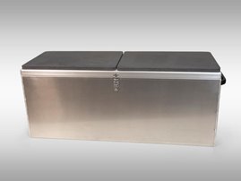 Aluminium sittbänk/förvaringsbox, 110 cm